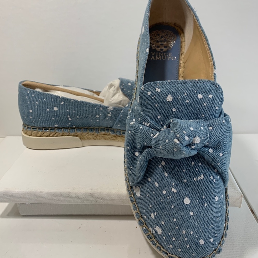 Vince Camuto tratida splatter denim loafer…